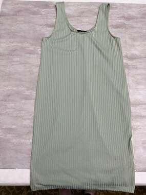 Forever 21+ Plus Size Sage Green Ribbed Knit Scoop Neck Sleeveless Bodycon Mini